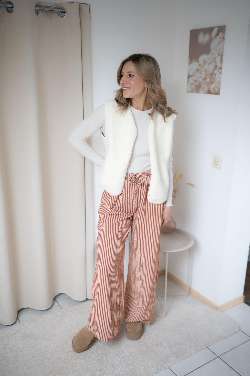 Gestreifte Hose Lima Beige