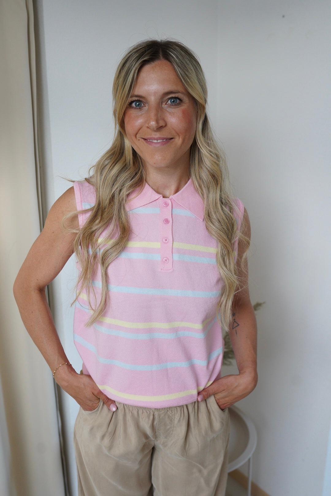 Gestreiftes Top Cate rosa