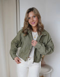 Kurze Baumwolljacke Liv khaki