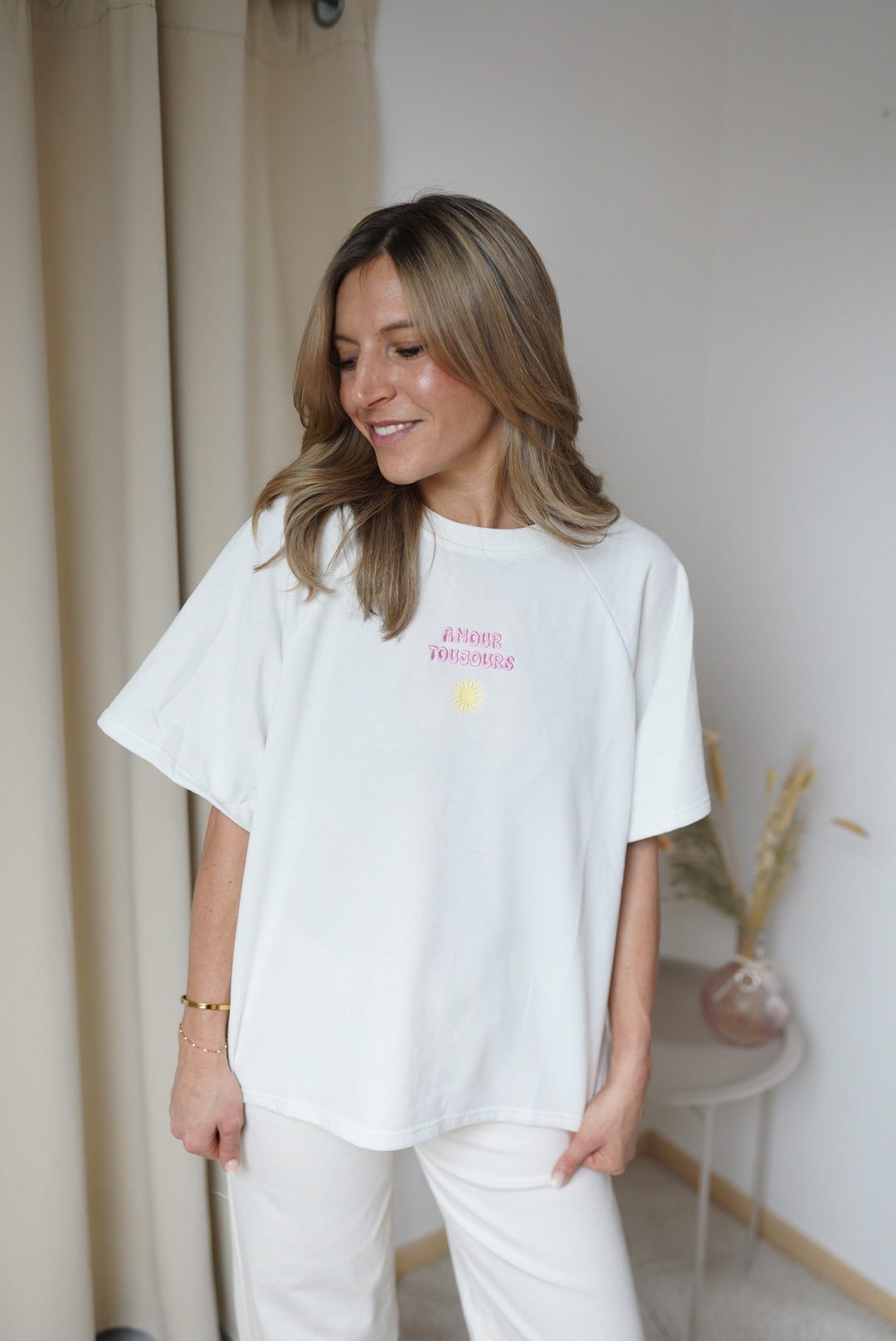Sweatshirt Amour weiß