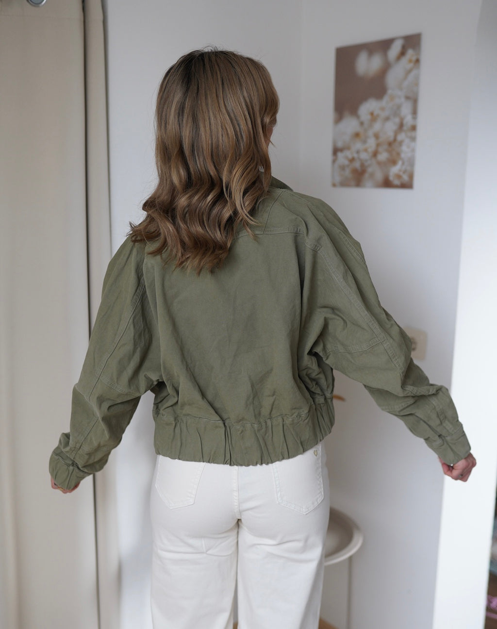 Kurze Baumwolljacke Liv khaki