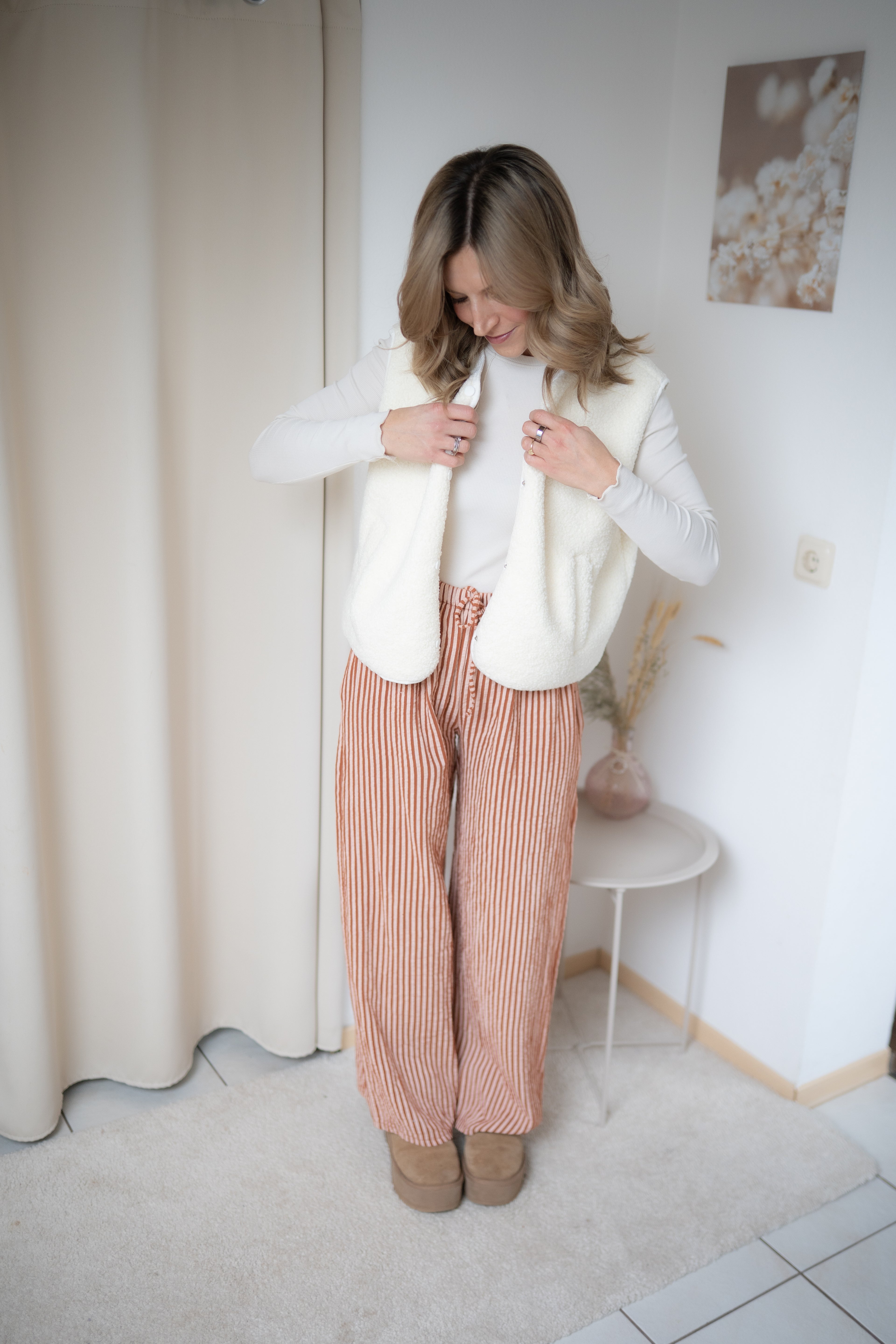 Gestreifte Hose Lima Beige