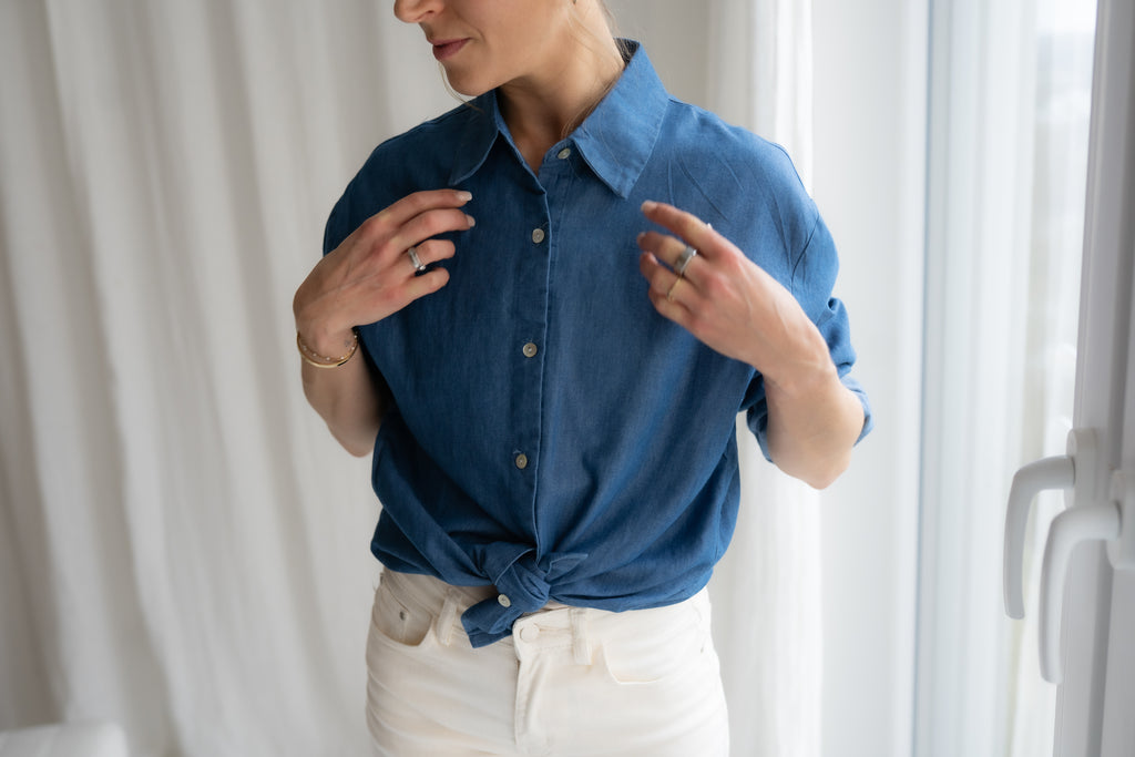 Besticktes Denimhemd Rita