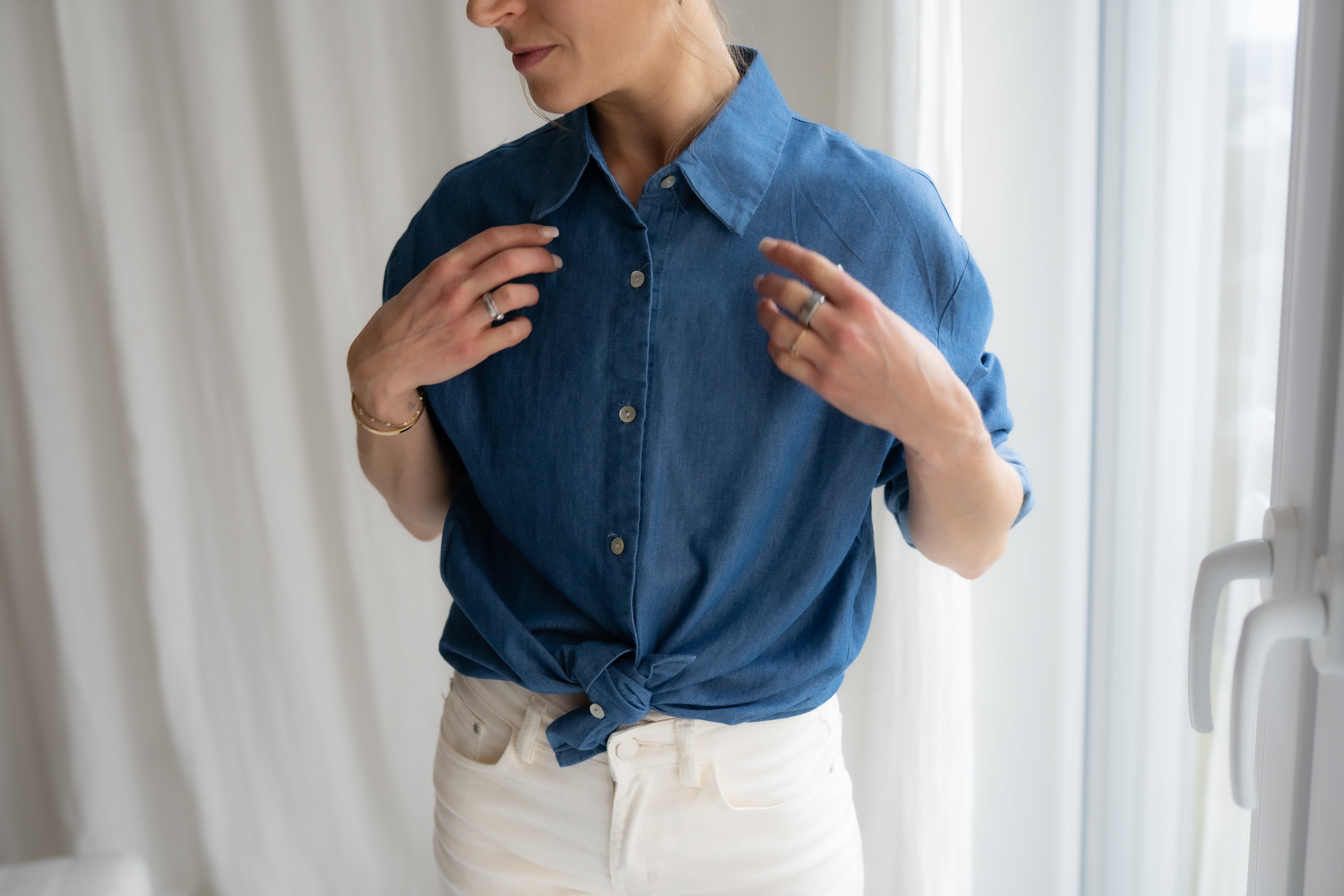 Besticktes Denimhemd Rita