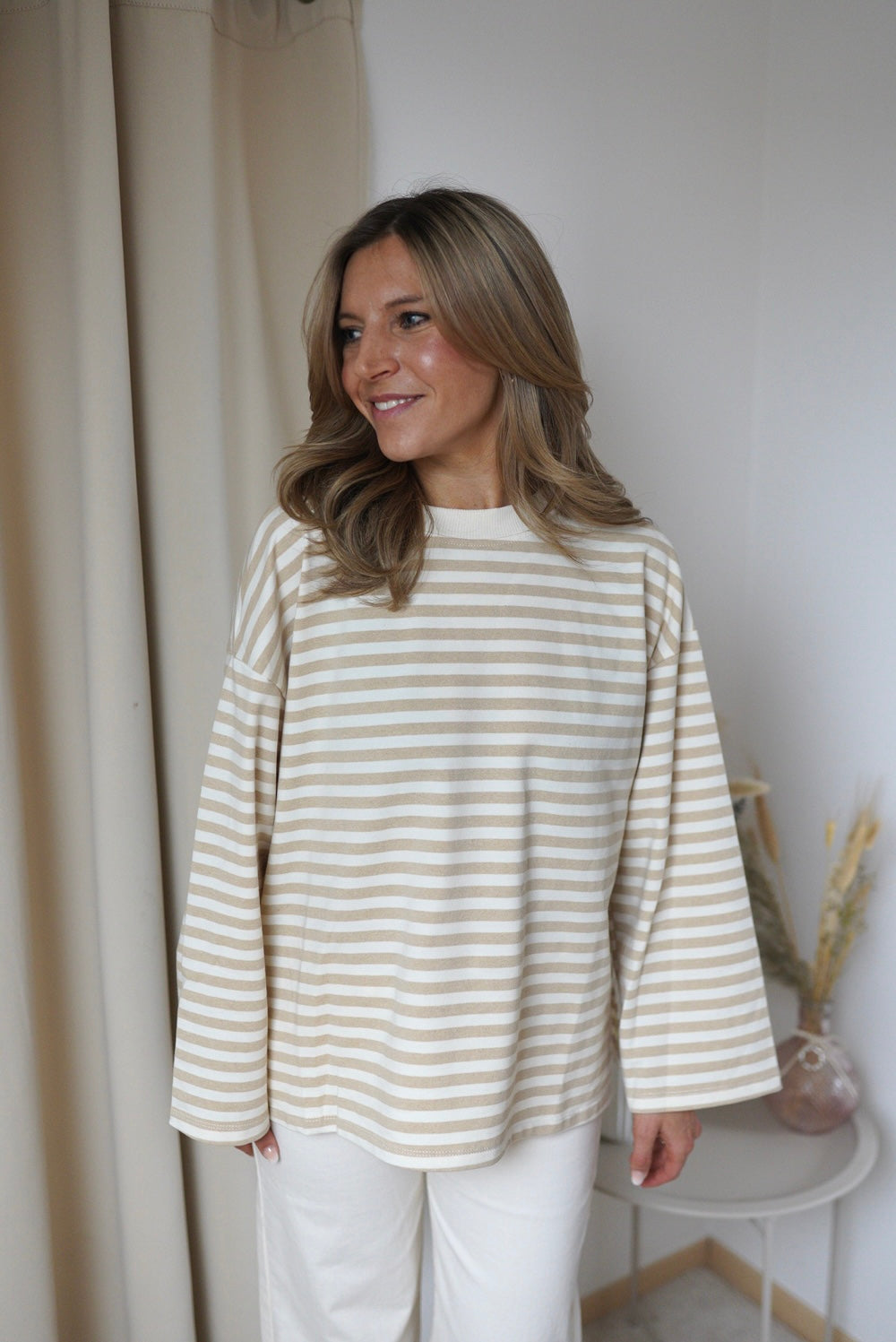 Gestreiftes Shirt Luna beige