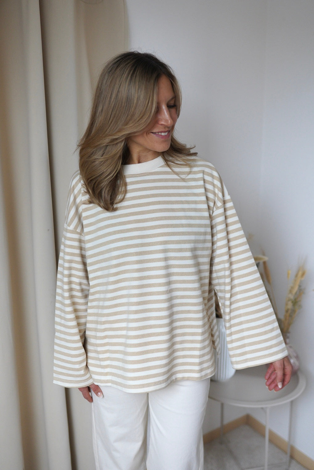 Gestreiftes Shirt Luna beige