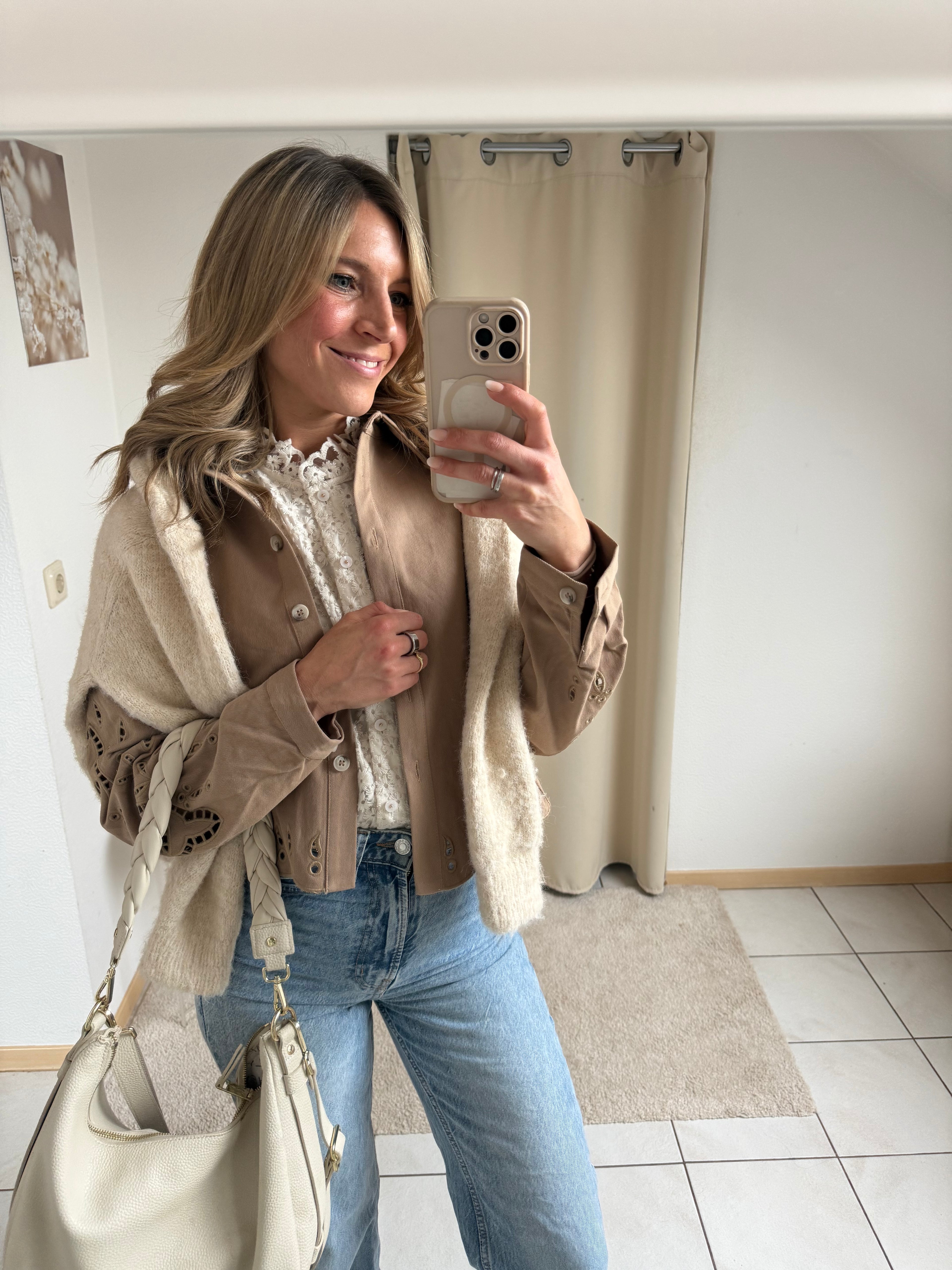 Strickweste beige