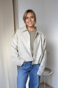 Jacke Wildlederoptik beige